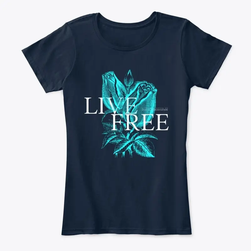 Live Free - Navy/White